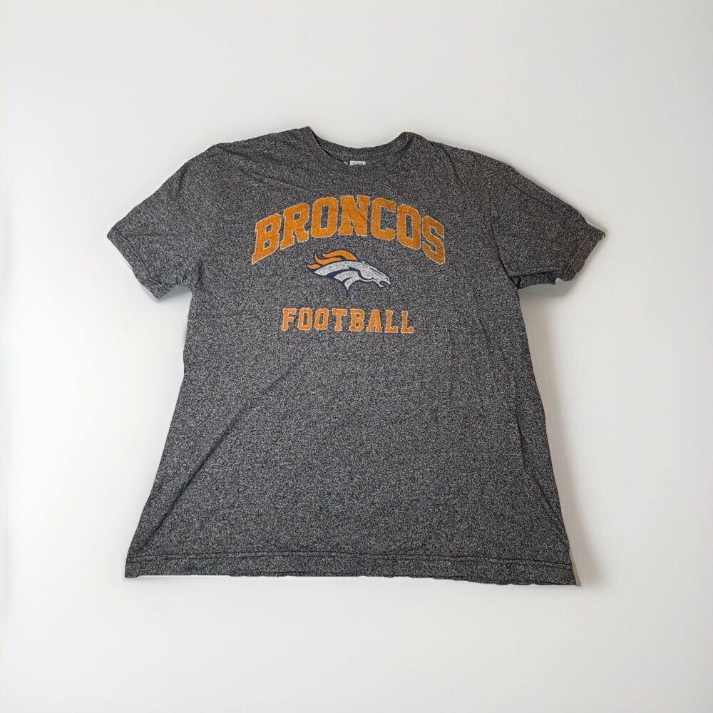 Denver Broncos T Shirt Gray Heather Football Logo NFL Men’s 2XL Team Apparel